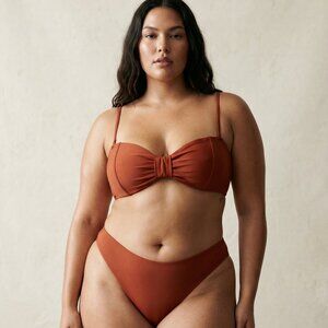 Elegant Bow Bikini Set in Brown